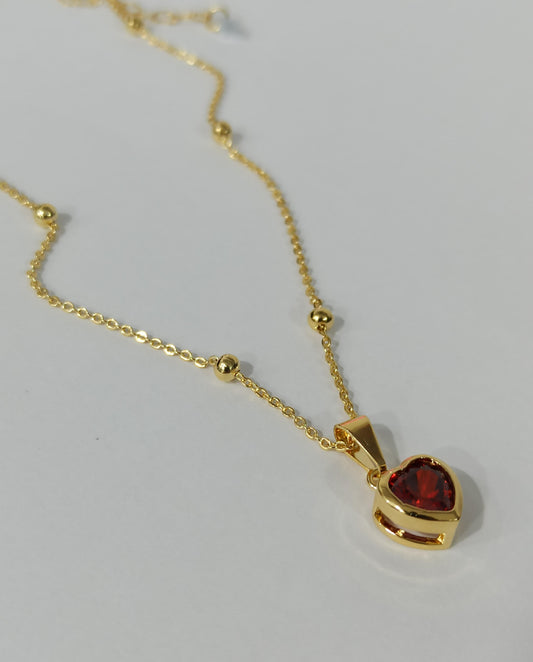 CADENA + DIJE CORAZON TERRACOTA