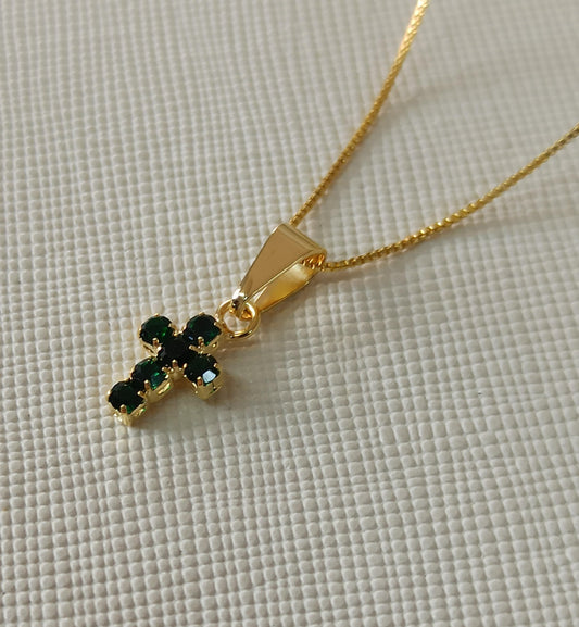 CADENA + DIJE CRUZ VERDE
