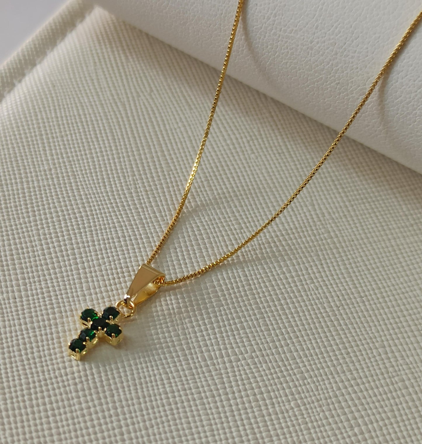 CADENA + DIJE CRUZ VERDE