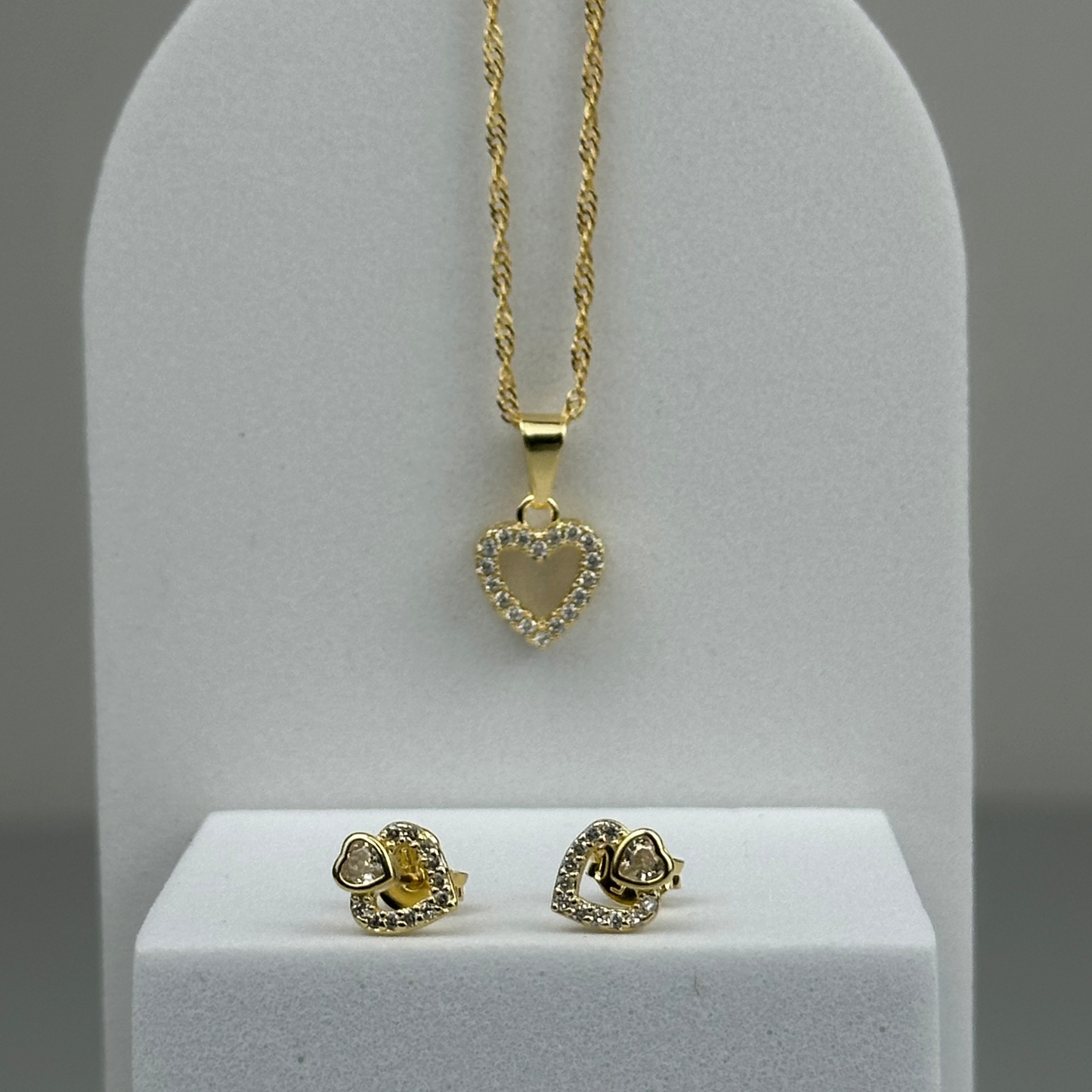 SET CORAZÓN CRISTAL