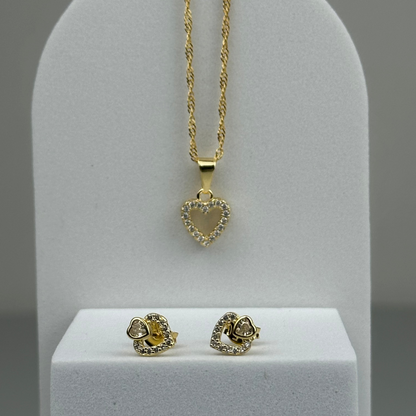 SET CORAZÓN CRISTAL