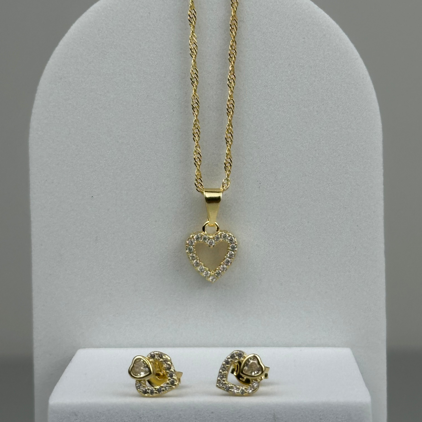 SET CORAZÓN CRISTAL