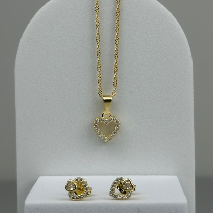 SET CORAZÓN CRISTAL