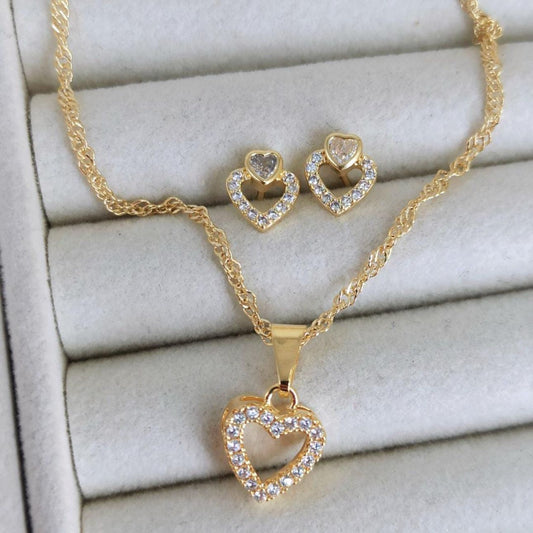 SET CORAZÓN CRISTAL